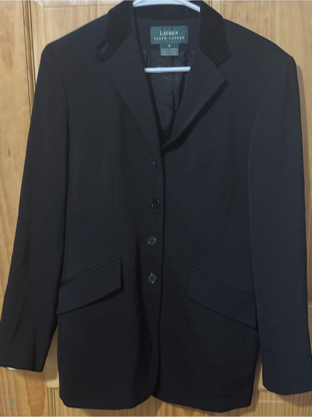 Lauren Ralph Lauren Black Women's Blazer with Velvet Collar